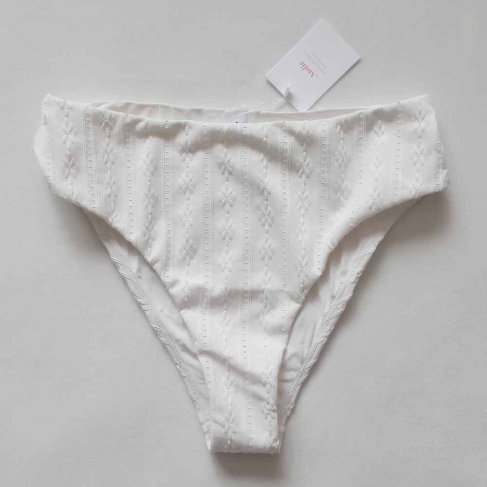 Andie▪️90s Eyelit High Waisted Swimsuit Bottom in Coconut